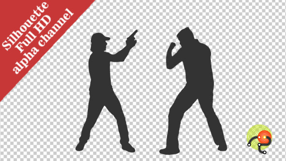 Silhouette of an Aggressive Gangster Silhouette of an Aggressive Gangster