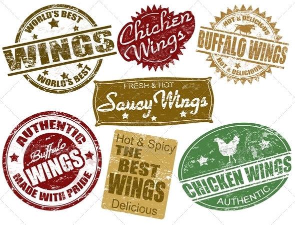 Set of wings stamp - Food Objects