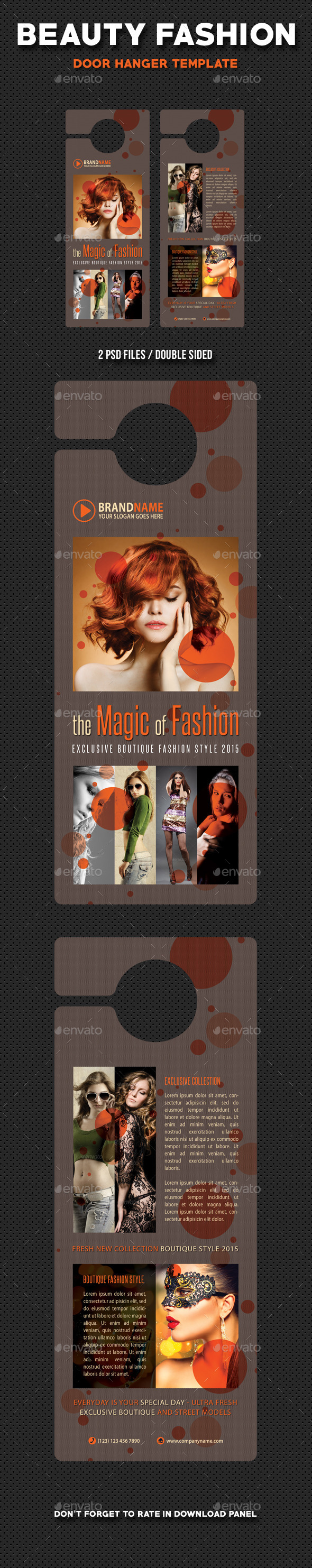 Beauty Fashion Door Hanger V4 - Miscellaneous Print Templates