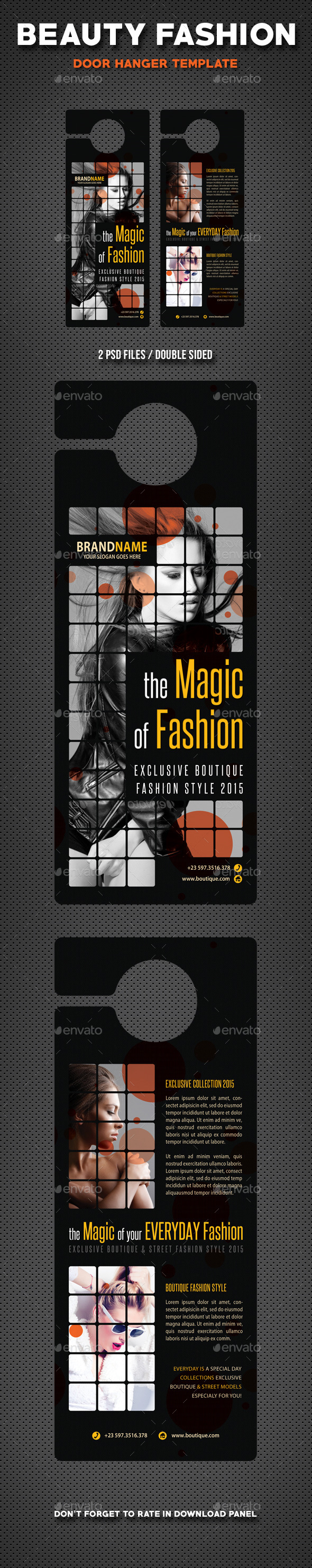 Beauty Fashion Door Hanger V5 - Miscellaneous Print Templates