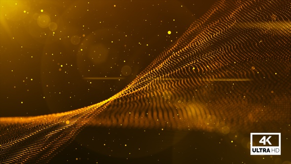 Digital Particles Wave Flow Looped Golden V2 alt