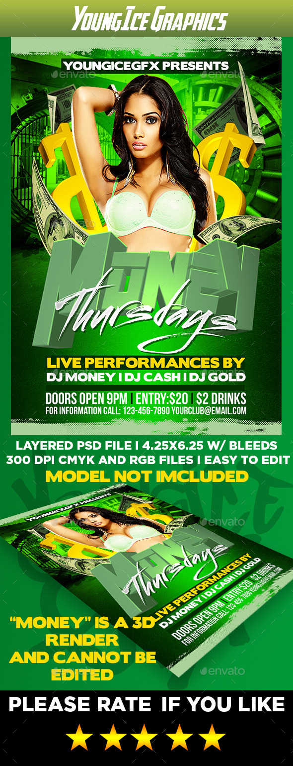 Money Thursdays Flyer Template - Clubs & Parties Events