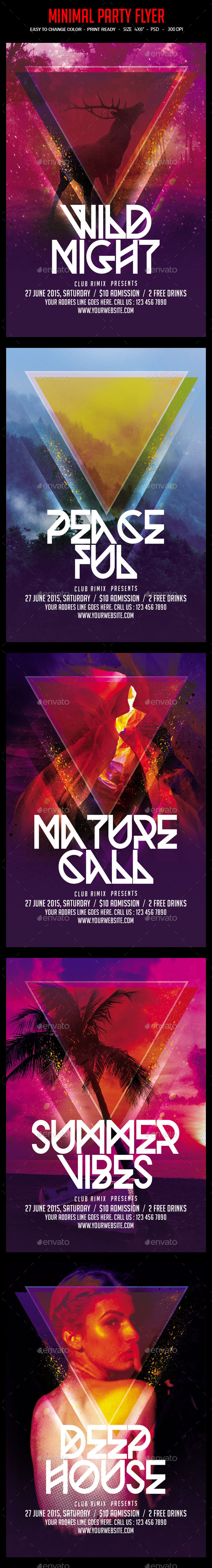 Minimal Party Flyer - Clubs & Parties Events