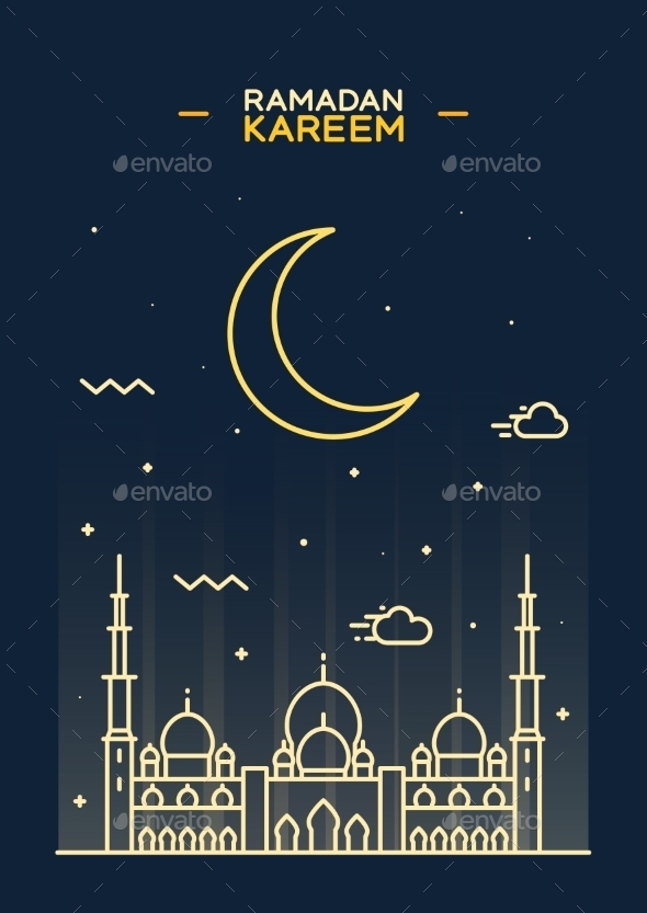 Holy Month Muslim Ramadan Kareem Flat Vector - Religion Conceptual