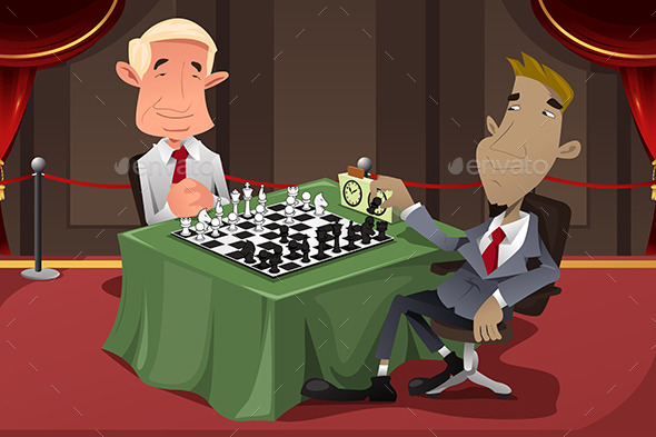 Businessmen Playing Chess - Concepts Business