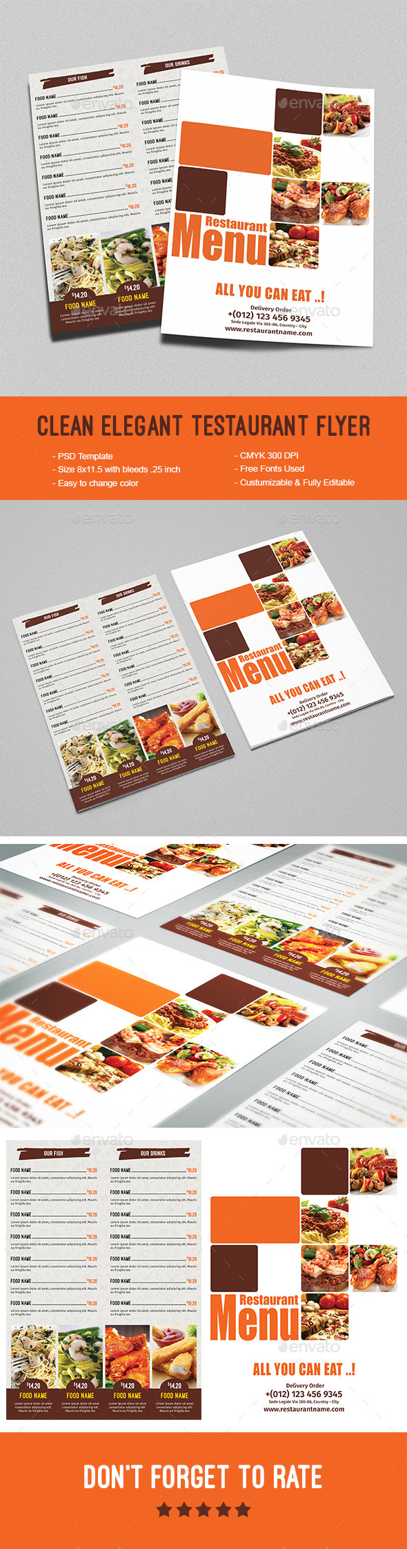 Clean Elegant Restaurant Flyer - Restaurant Flyers