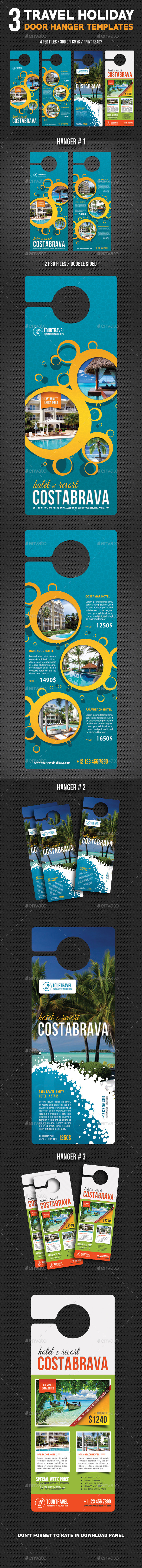 3 Travel Holiday Door Hanger Bundle 02 - Miscellaneous Print Templates