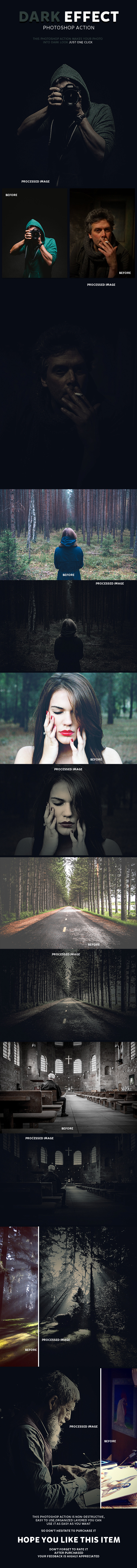 Dark Effect Photoshop Action - Photo Effects Actions