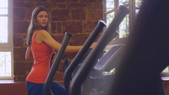 Woman Working Out In A Gym