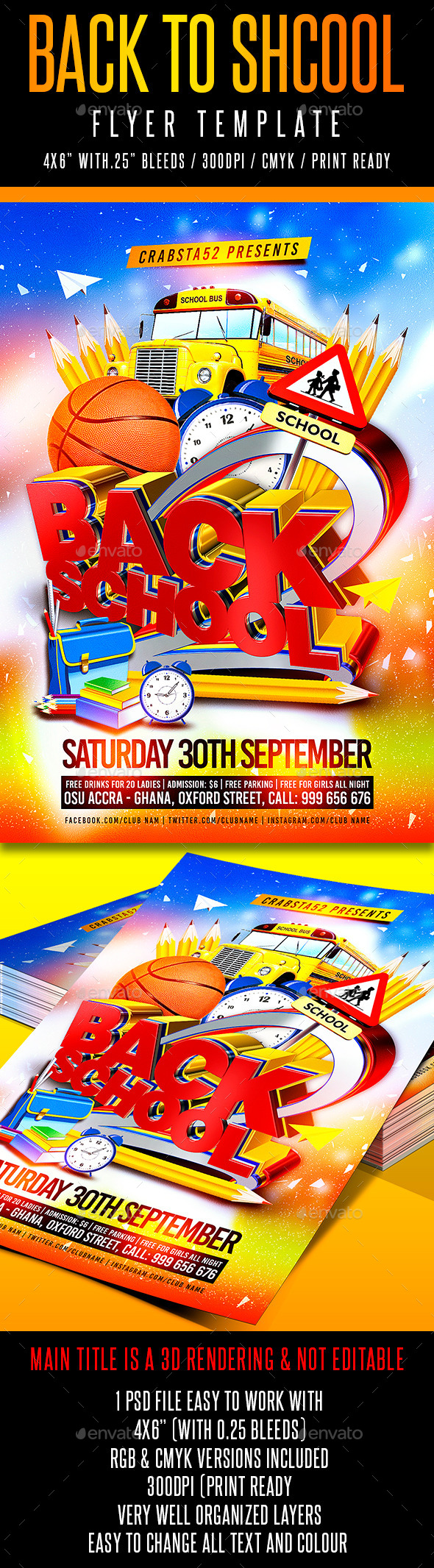 Back to School Flyer Template - Events Flyers