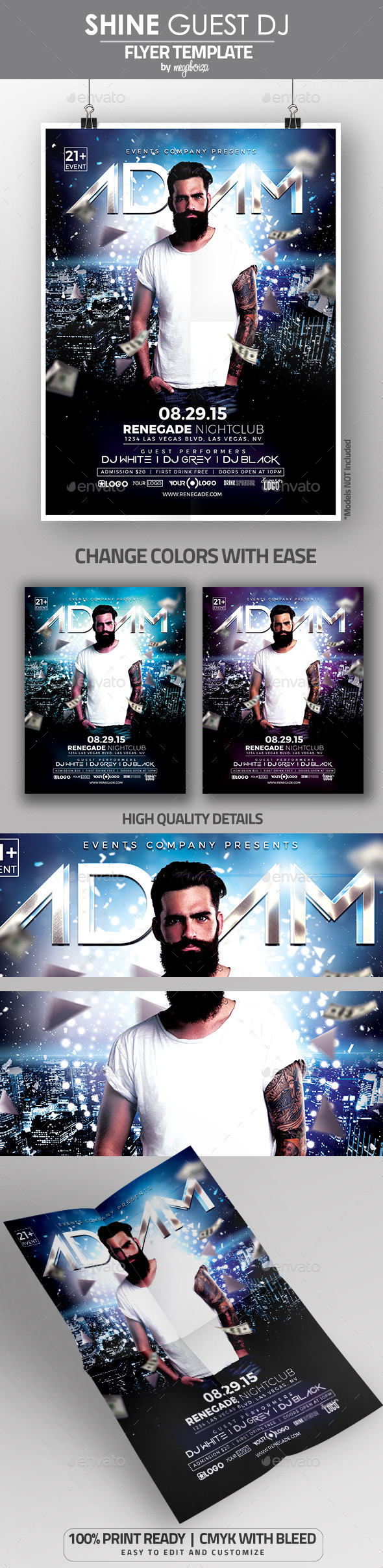 Shine Guest DJ Flyer Poster Template Shine Guest DJ Flyer Poster Template