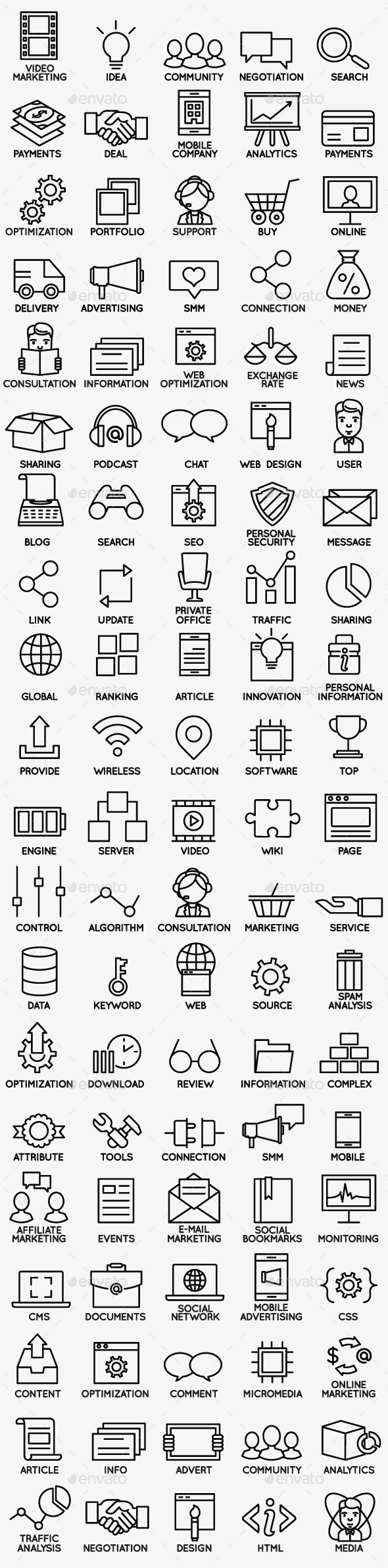 Set of Seo and Internet Service Icons - part 1 - Business Icons