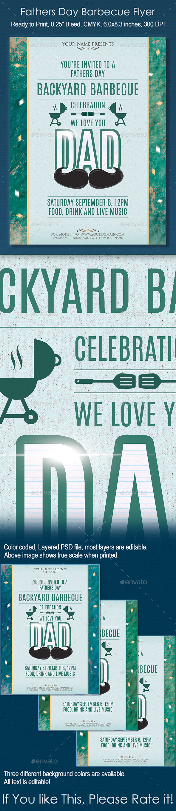 Fathers Day Barbecue Flyer - Events Flyers