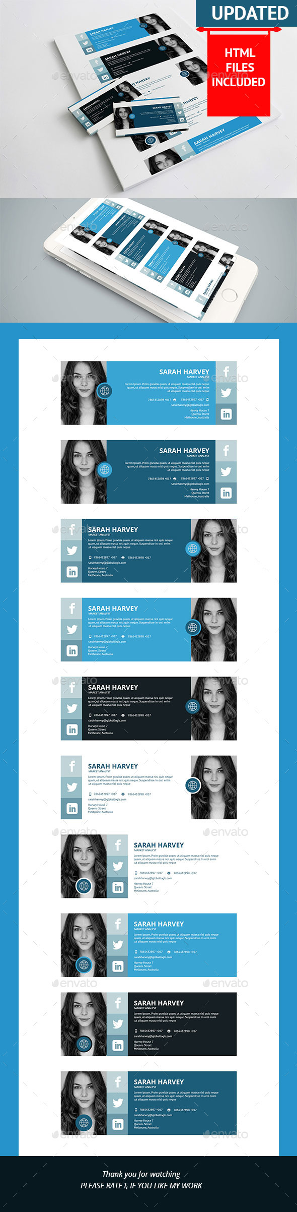 10 Corporate E-Signature PSD+HTML Template - Miscellaneous Social Media