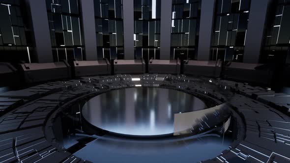 Round Platform, Virtual Entertainment Studio Set Background alt