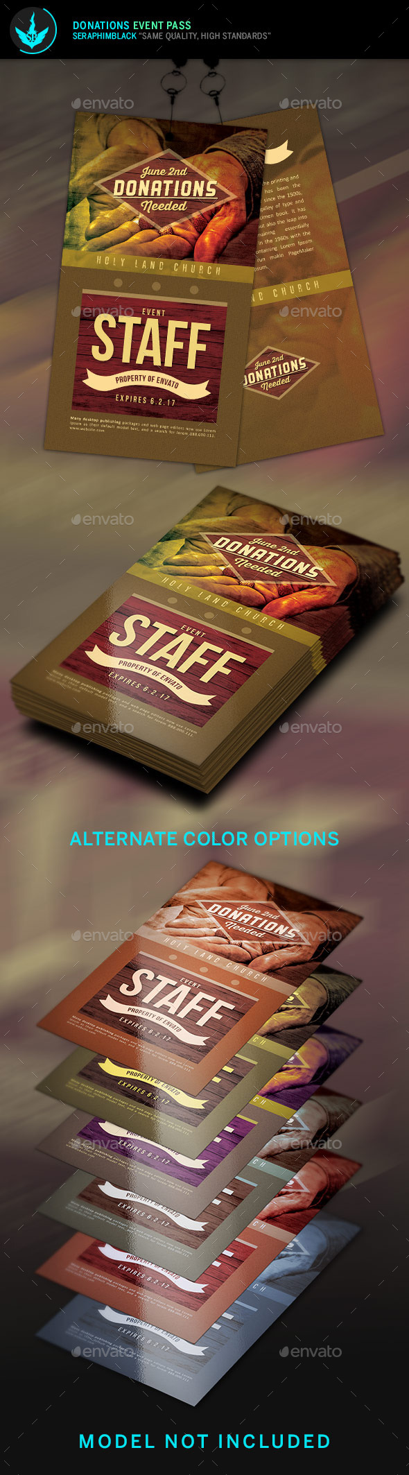 Donations Event Pass Template - Miscellaneous Print Templates