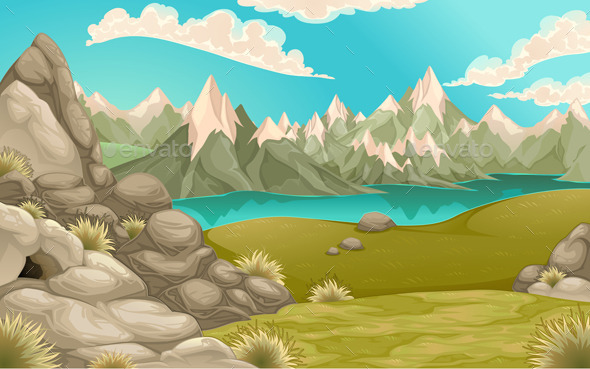 Mountain Landscape with Lake - Landscapes Nature