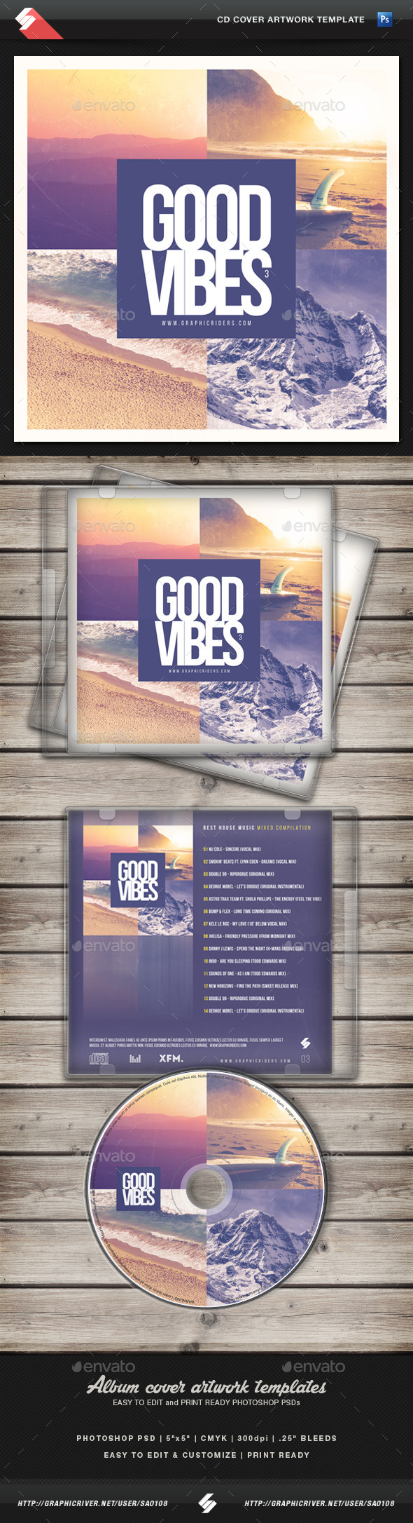 Good Vibes vol.3 CD Cover Artwork Template Good Vibes vol.3 CD Cover Artwork Template