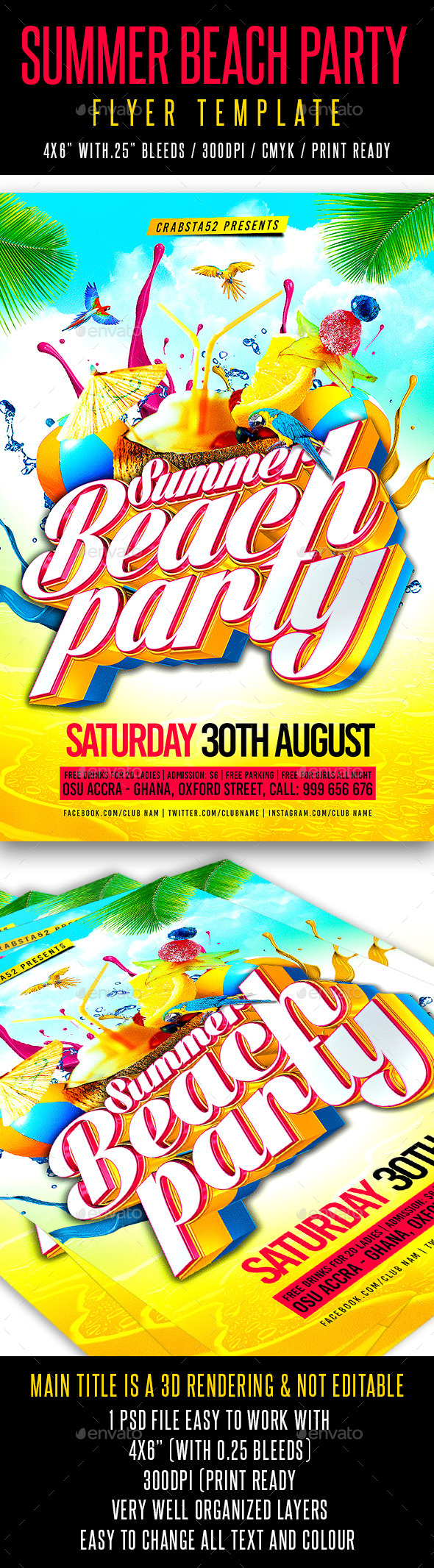 Summer Beach Party Flyer Template Summer Beach Party Flyer Template