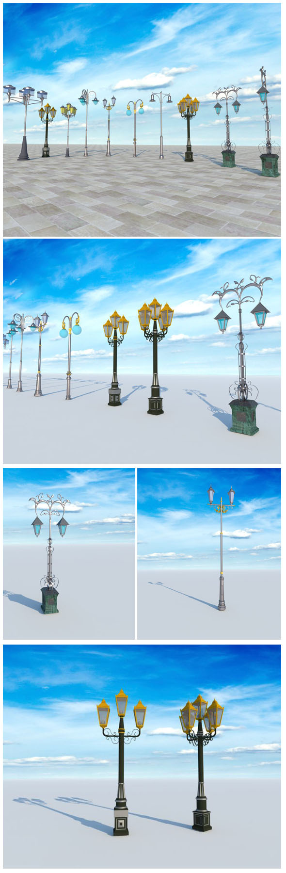 lampposts lampadaires - 3Docean 12432329