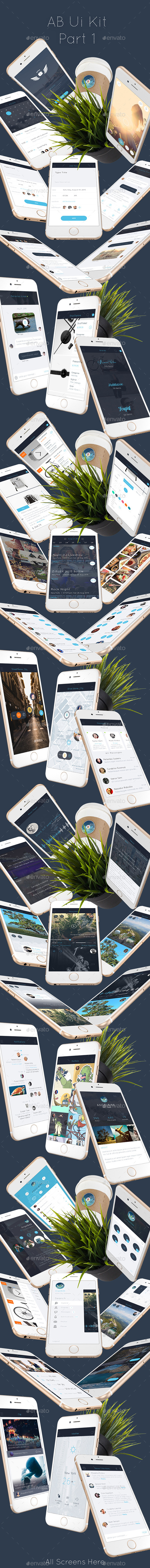 AB1 Mobile UI Kit - User Interfaces Web Elements