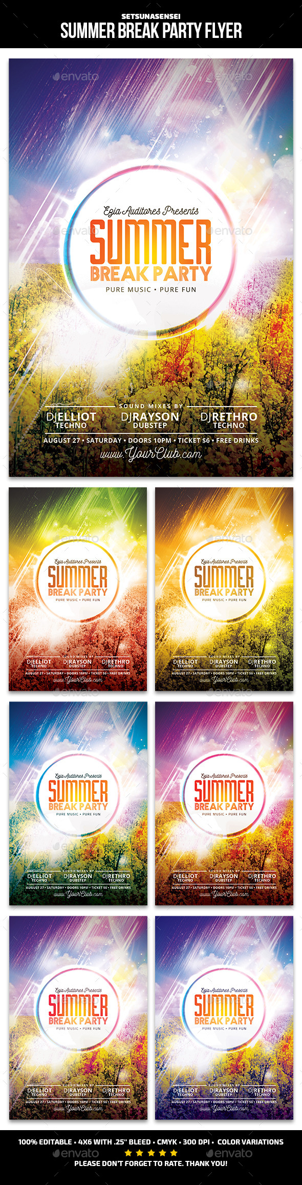 Summer Break Party Flyer - Clubs & Parties Events