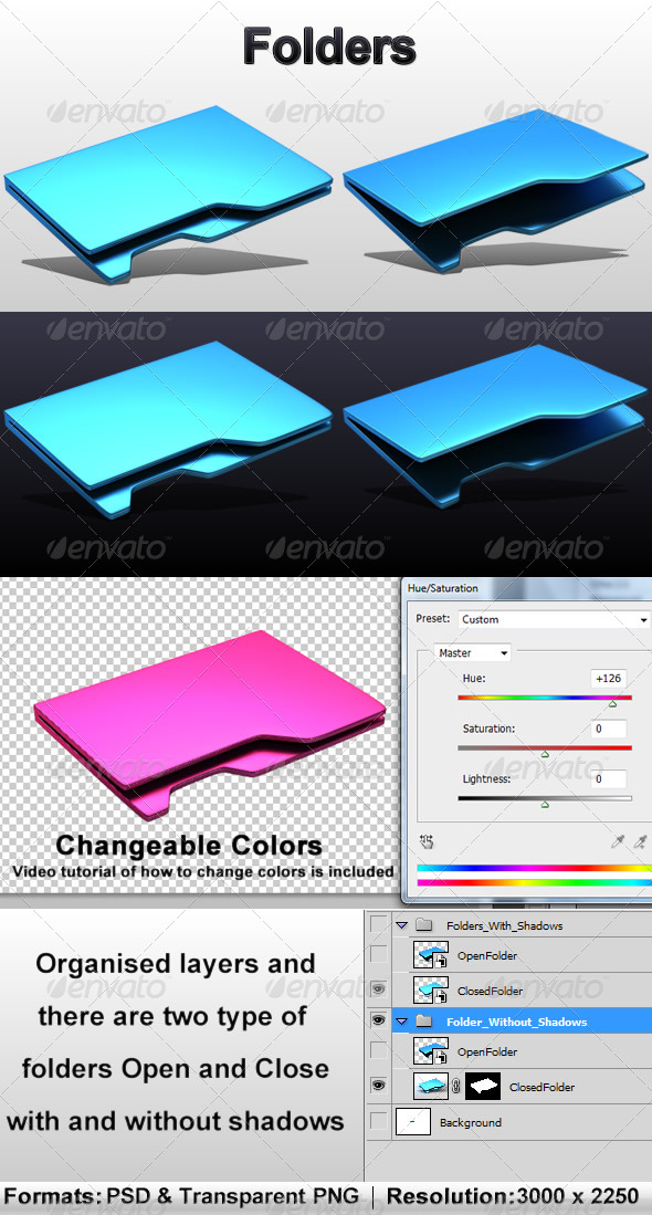 Folders - Objects 3D Renders