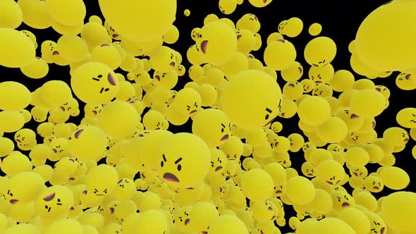 Social media interaction balls fall from full screen to the end Isolated by the Alpha channel alt