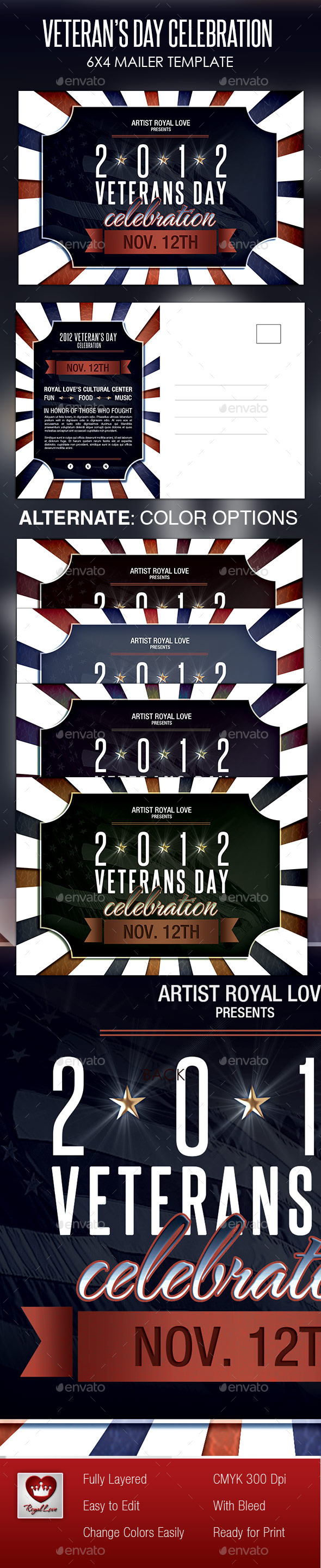 Veterans Day Celebration Mailer - Holiday Greeting Cards
