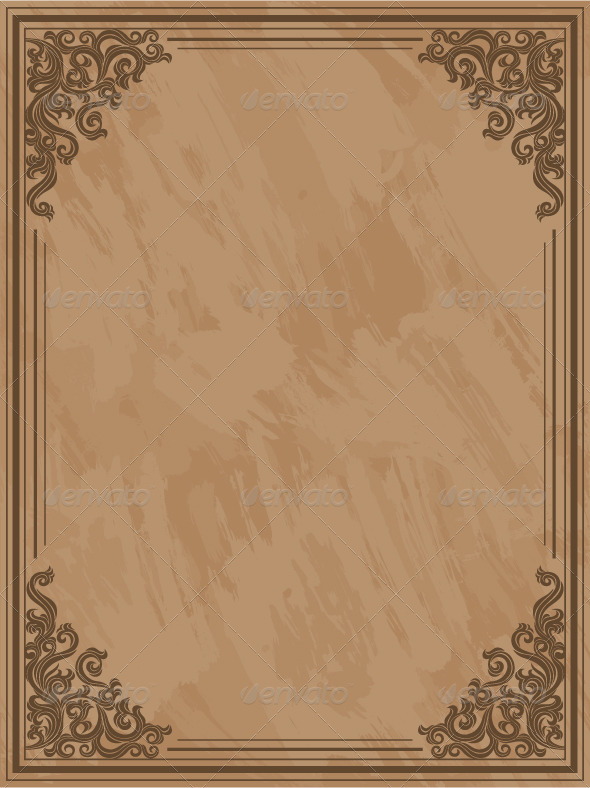 Grunge frame with a floral elements