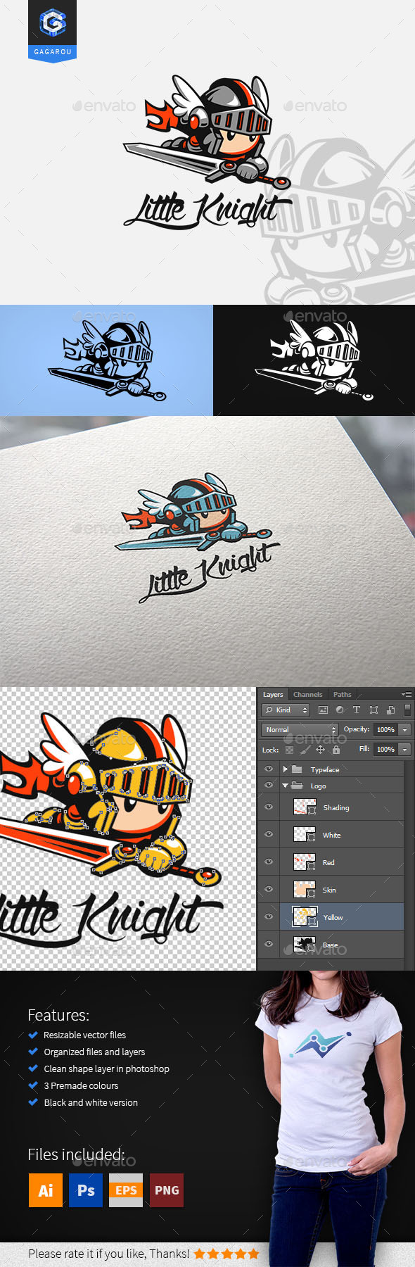 Little Knight logo - Humans Logo Templates