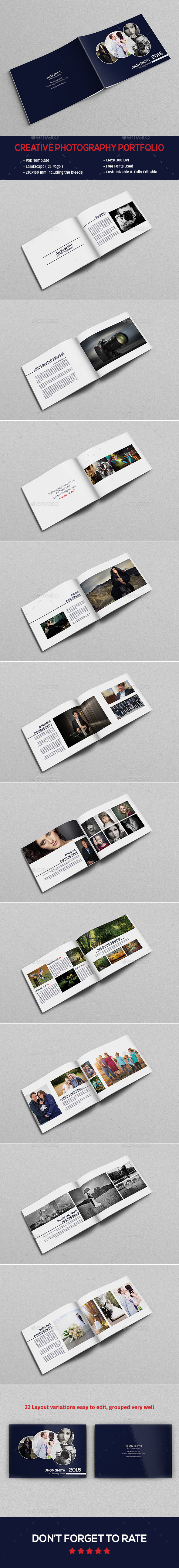 Creative Photography Portfolio Template - Catalogs Brochures