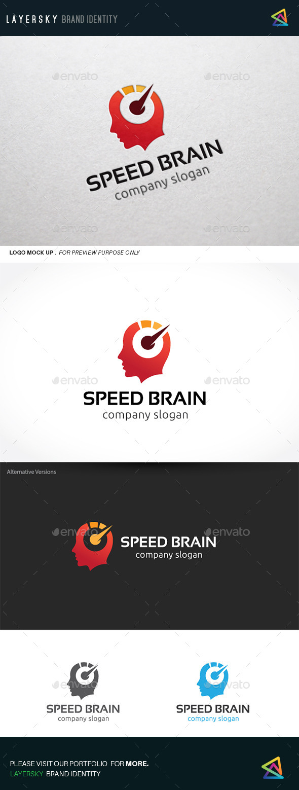 Speed Brain - Humans Logo Templates