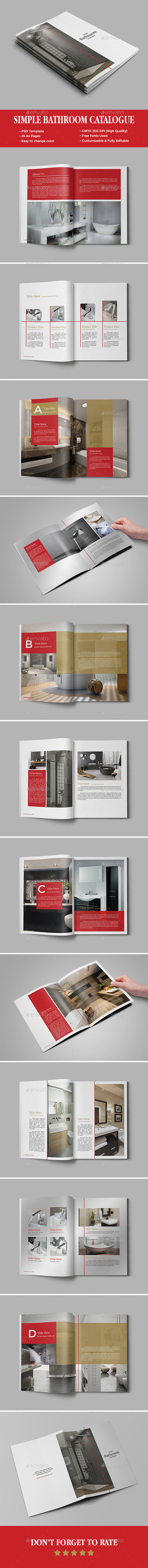 Simple Bathroom Catalogue Template - Catalogs Brochures
