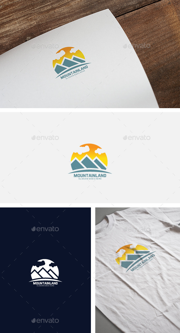 Mountain Sun Logo - Nature Logo Templates
