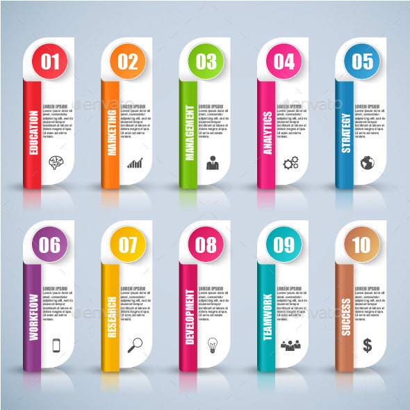 Abstract 3D Business Number Options Infographic - Infographics