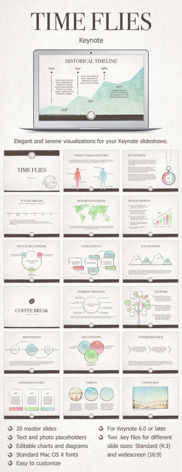 Time Flies Keynote Template - Keynote Templates Presentation Templates