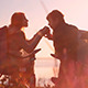 People Drinking A Hot Drink At Dawn - VideoHive Item for Sale