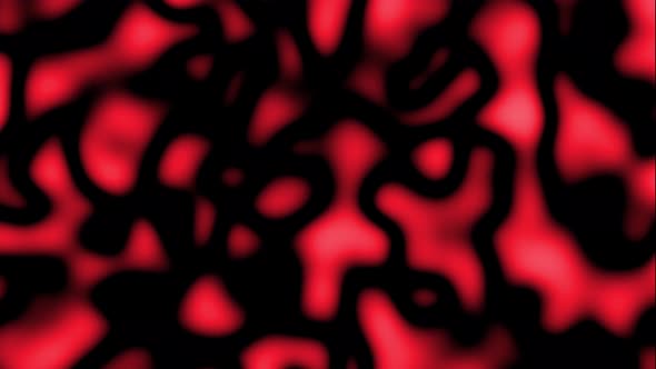 Liquid red waves abstract motion background. Seamless loop