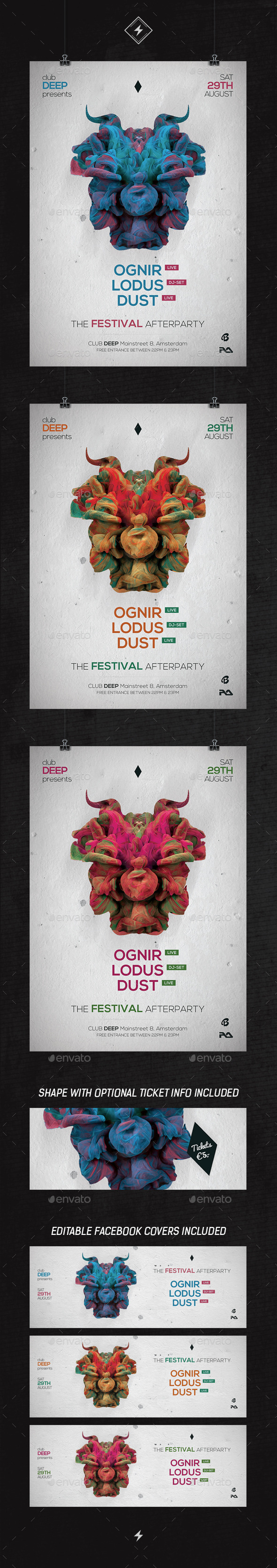 Mysterious Techno Deep House Party Flyer Mysterious Techno Deep House Party Flyer
