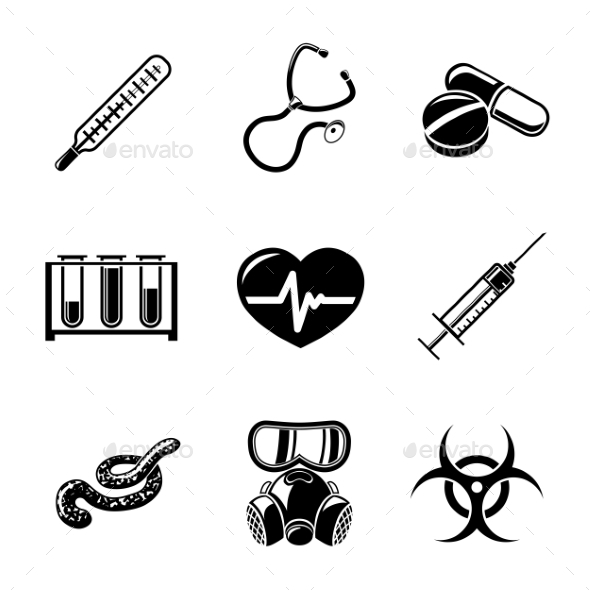Medicine and Health Care Colorful Freehand Icons - Health/Medicine Conceptual