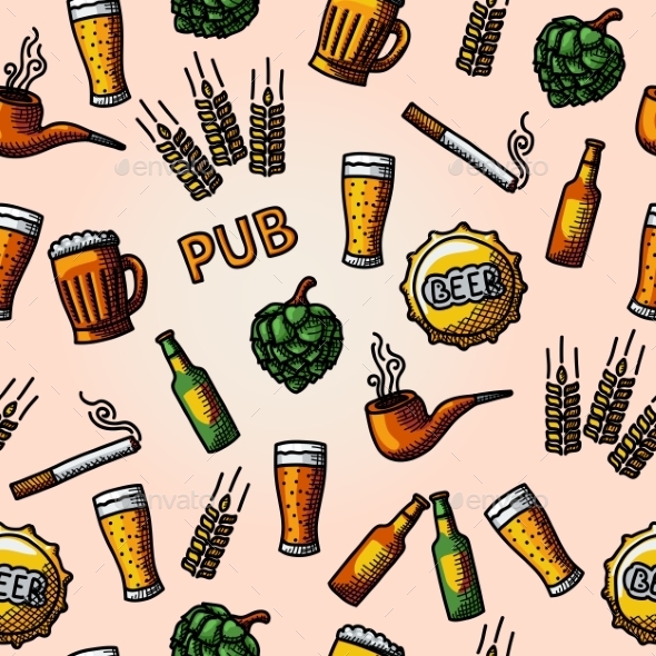 Seamless Pub Pattern - Patterns Decorative