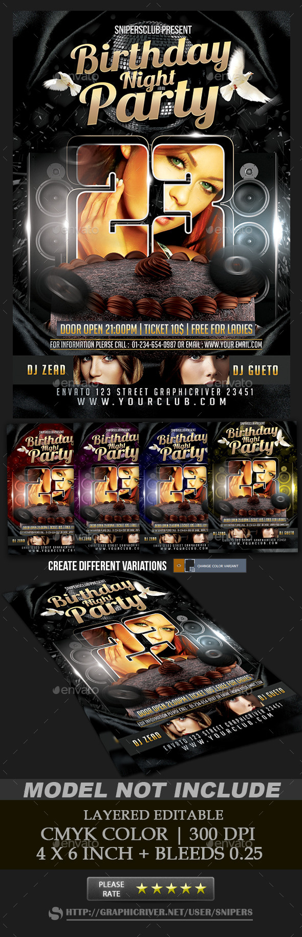 Birthday Night Party - Events Flyers