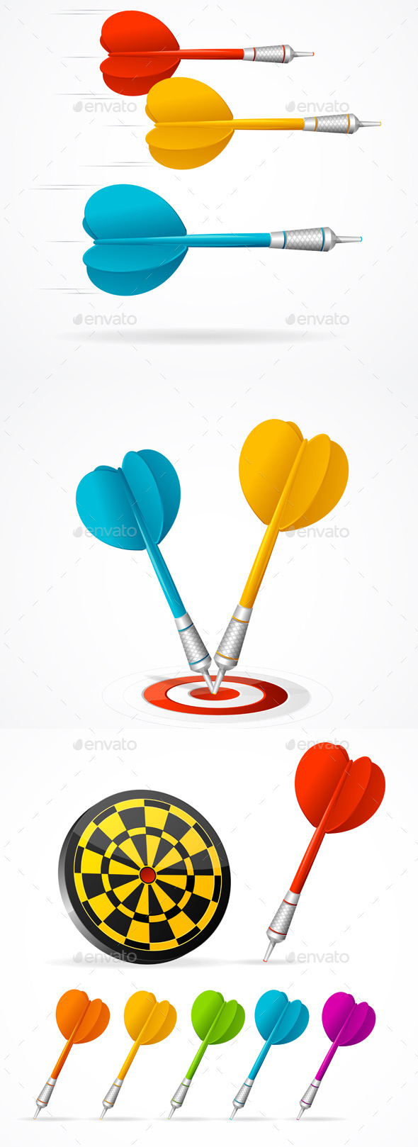 Set of Colored Darts and Target Set of Colored Darts and Target