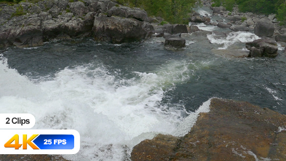 Mountain River and Waterfall in Forest alt