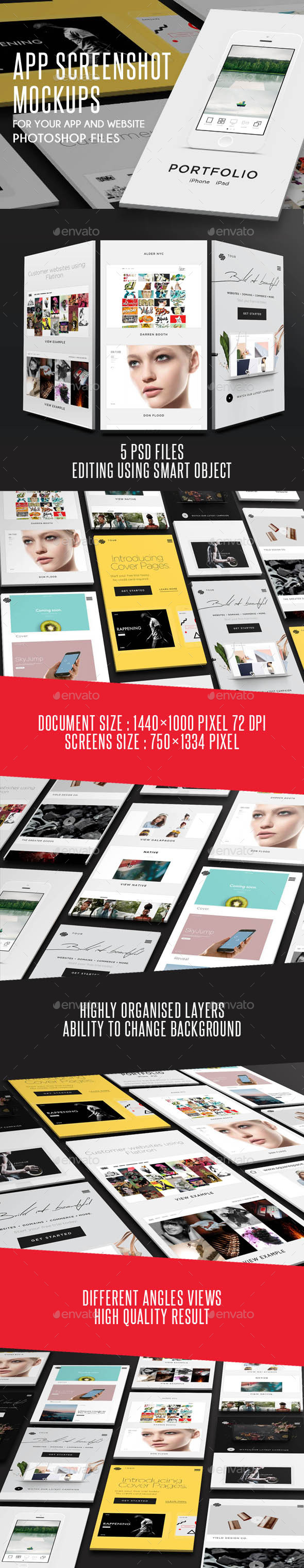 App Screenshot Mockups - Mobile Displays