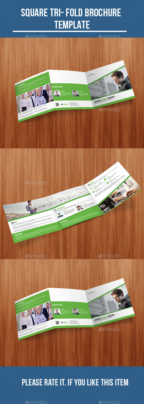 Square Tri- Fold Business Brochure - Corporate Brochures