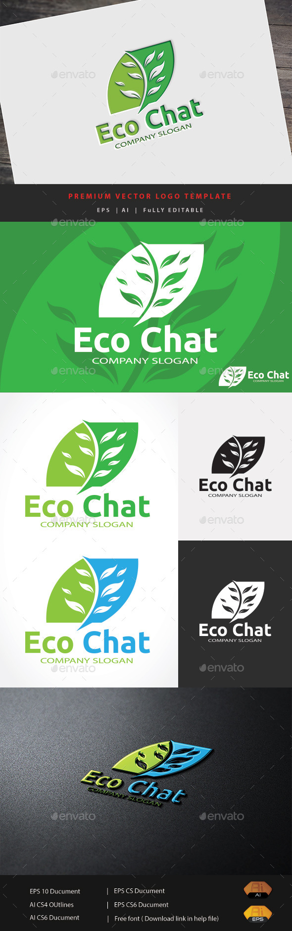 Eco Chat V.2 - Nature Logo Templates