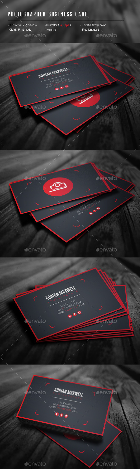 Photographer Business Card - Creative Business Cards