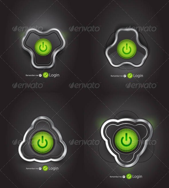 Futuristic Power Buttons - Web Elements Vectors
